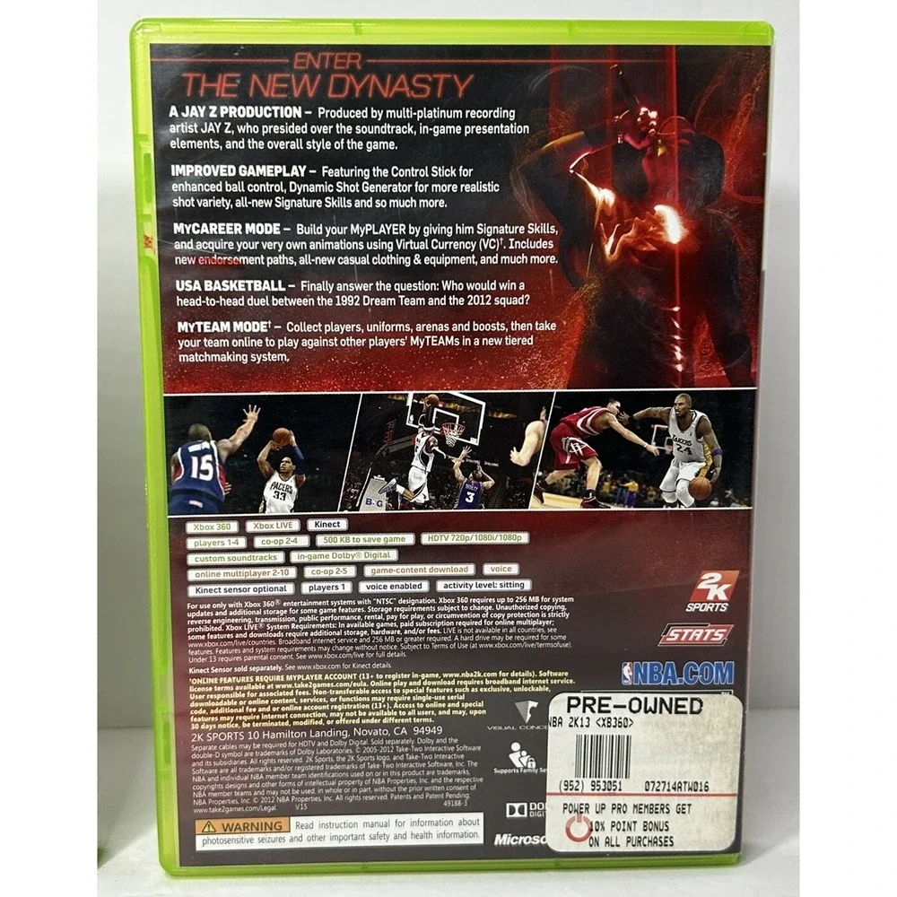 NBA 2K13 MLB 2K10 Xbox 360 Game Lot‎ Of 2 Tested & Works Great